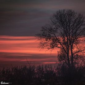 Sunset in Ijselstein van Fred Bekema