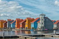 Maisons colorées à Reitdiephaven par Richard van der Woude Aperçu