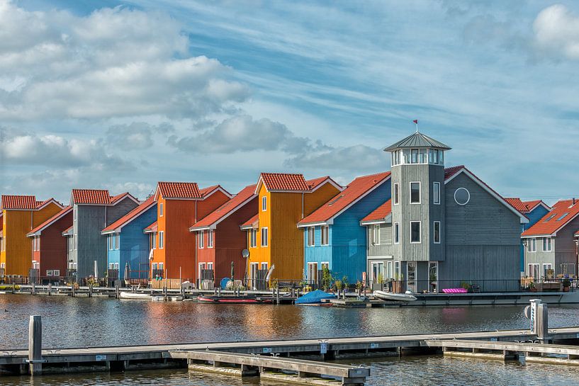Maisons colorées à Reitdiephaven par Richard van der Woude