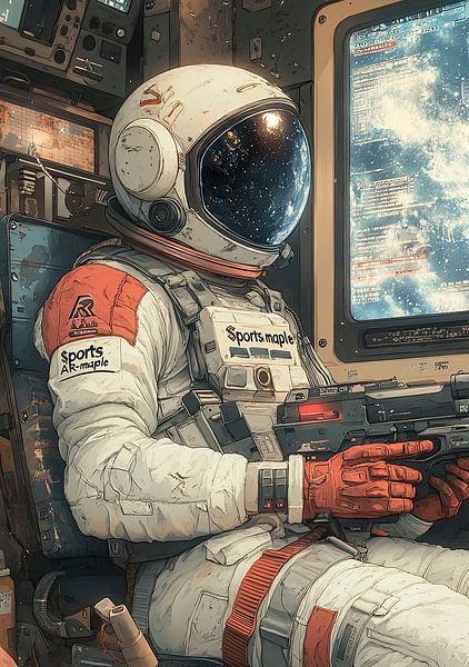 Weltraummann im Retro-Stil von Lufy