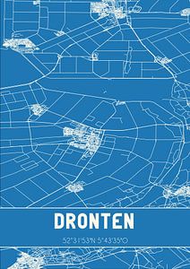 Blauwdruk | Landkaart | Dronten (Flevoland) van Rezona