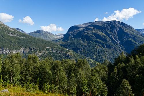 Berge am Geirangerfjord mit Blick auf die Adlerstraße von Anja B. Schäfer