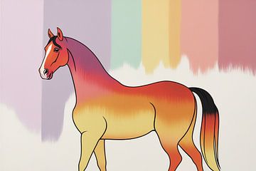 Kleurrijk digitaal paardenkunstwerk van Art & Soul Creations