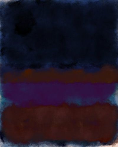 Violet, blauw, bruin. Kleurenveldschilderij geïnspireerd door Mark Rothko.