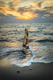 Sunset on the Baltic Sea in Markgrafenheide by Christian Möller Jork