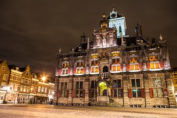 City hall Delft in the evening by Heleen van de Ven