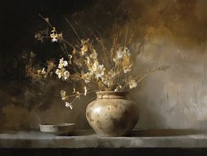 Blumenstillleben | Weiches Licht Vase und Blumen