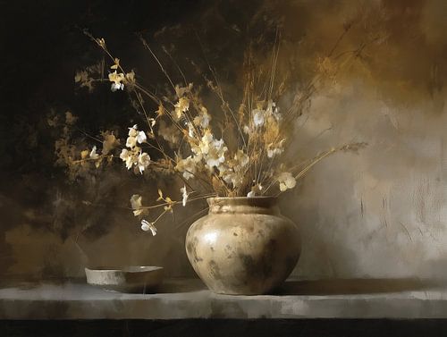 Blumenstillleben | Weiches Licht Vase und Blumen