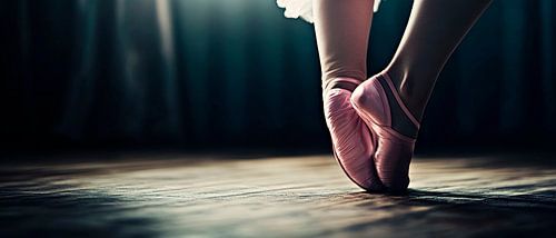 Balletschoenen op het podium