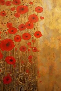 Mohnblumen im Goldglanz
