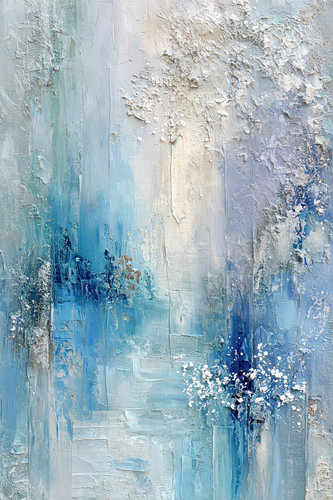 Blue Abstract Painting – Elegant Play of Light