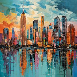 New York during sunset by Thea