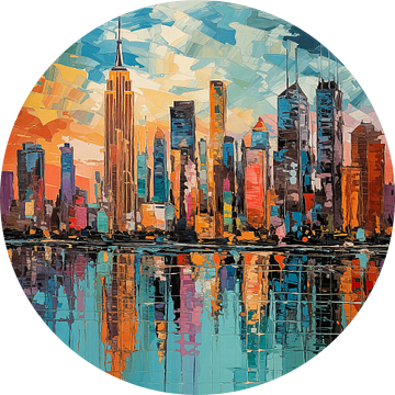New York tijdens zonsondergang van Thea