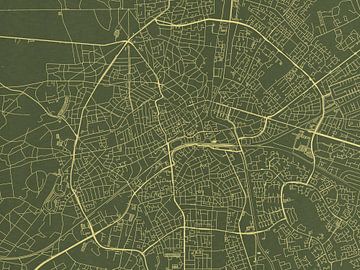 Kaart van Apeldoorn Centrum in Groen Goud van Map Art Studio