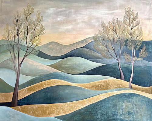 Collines douces et feuilles tranquilles