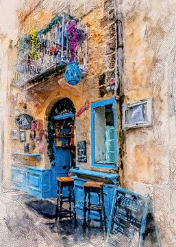 Malta Mdina stad aquarel schilderij #malta van JBJart Justyna Jaszke