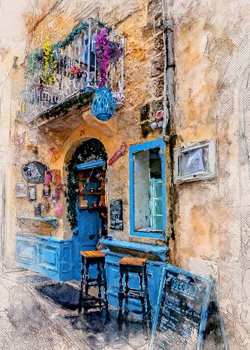 Malta Mdina stad aquarel schilderij #malta