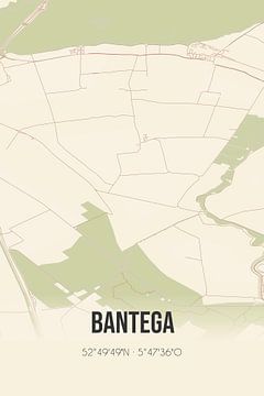 Vintage landkaart van Bantega (Fryslan) van Rezona