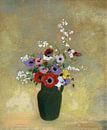 Large Green Vase with Mixed Flowers, Odilon Redon by Meesterlijcke Meesters thumbnail
