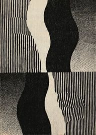 Abstraktes Wellenspiel in Schwarz-Weiß von Niklas Maximilian