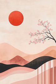 Dusk with cherry blossoms - Pastel by Poster Art Shop