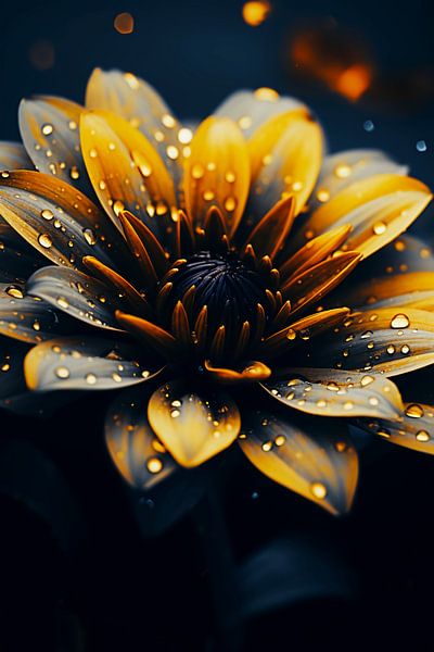 Yellow black Zerbera flower by haroulita