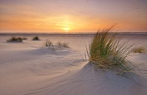 Strand von Texel bei Sonnenuntergang von John Leeninga