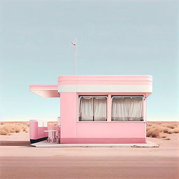 Abandoned Pink Restaurant in Summer by Maarten Knops