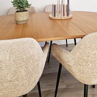 Klantfoto: Bruin | Japandi Bloem | Bruin van Kunst Kriebels, op canvas