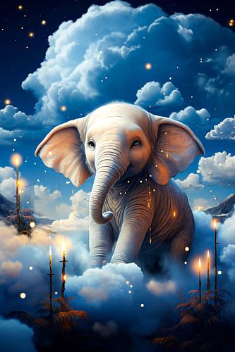 Schattig olifantenjong