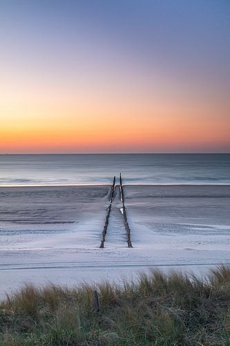 Coucher de soleil sur la plage, Domburg sur M. Cornu