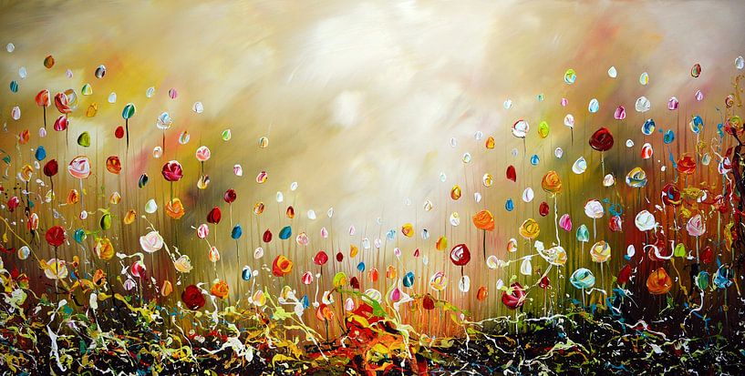 Colorful Flowers van Gena Theheartofart