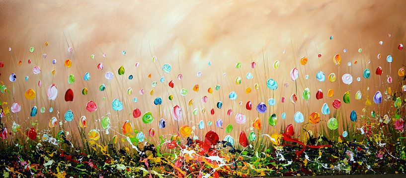 Colorful Flowers van Gena Theheartofart