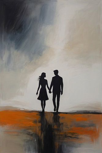 Reflectie van Verbinding in Oranje Schemering