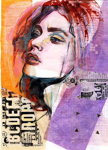 Vrouwenportret in stedelijke stijl.