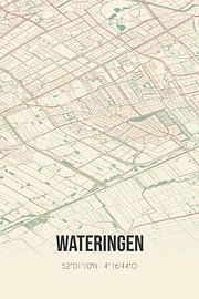 Vieille carte de Wateringen (Hollande méridionale) sur Affiches de lieux