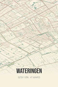 Vieille carte de Wateringen (Hollande méridionale) sur Rezona