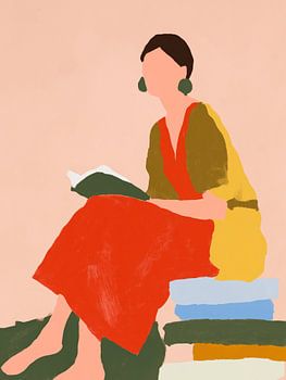 Une femme en train de lire – Une passionnée de lecture moderne