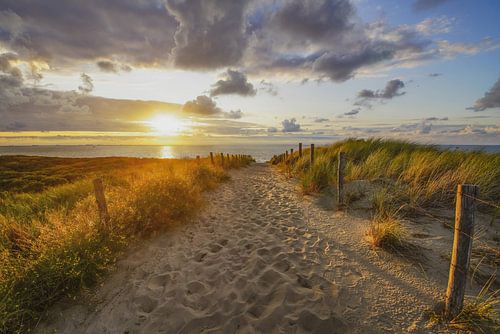 Het strand, de zee en de zon aan de Hollandse kust