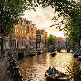 An Amsterdam canal at sunset by But First Framing