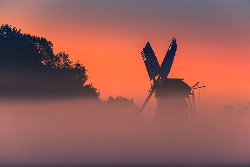 Sunrise at the Langeland Mill in Garmerwolde