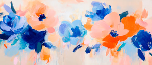 Colourful flower painting in watercolour style