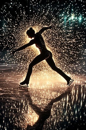 Schaatser in explosie van licht