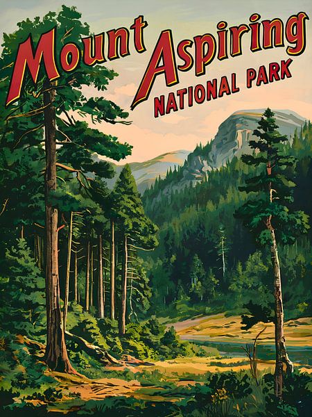 Majestätischer Berg Aspiring Kunstdruck von Robert Swaine