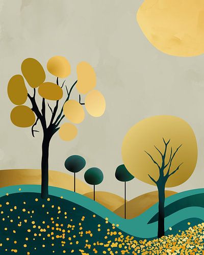 Goldener Herbst abstrakte Landschaft