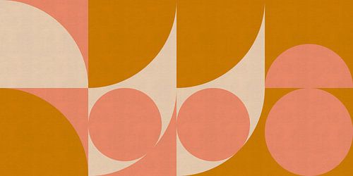 Warm abstract in koraal en oker