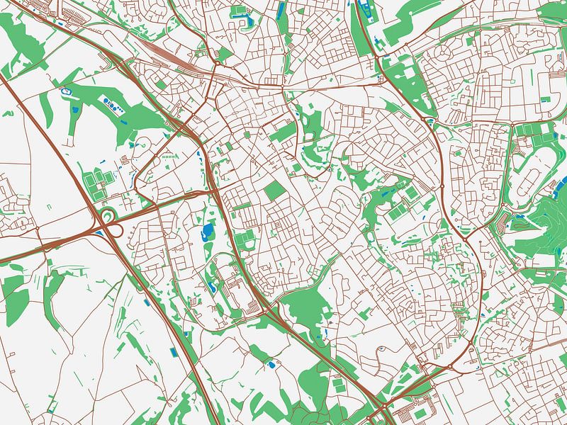 Map of Heerlen in the style Urban Ivory by De Kaartenwinkel