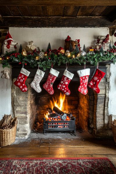 Weihnachtsmann Feuerstelle von Poster Art Shop