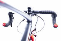 Details van de wielrennersfiets "stuur en frame"