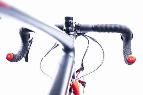 Details of the cyclist bike "handlebars and frame"